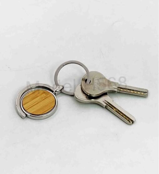 Globe Shape Wooden Rotating Keychain GC H568