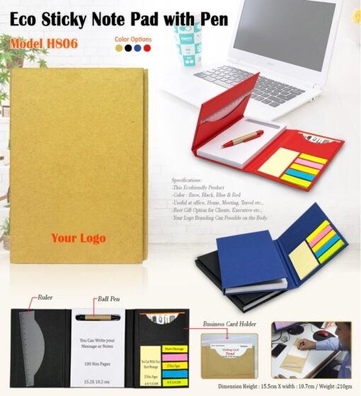 Eco Stickon Note Pad With Pen GC H806 4 Eco Stickon Note Pad With Pen GC H806