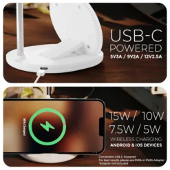 Aero Charge Table Fan with 15W Wireless Fast Charger