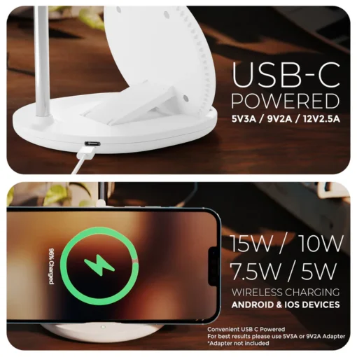 Aero Charge Table Fan with 15W Wireless Fast Charger 5 Aero Charge Table Fan with 15W Wireless Fast Charger