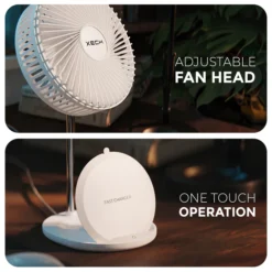 Aero Charge Table Fan with 15W Wireless Fast Charger