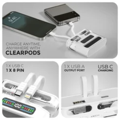 Clearpods - Transparent TWS Earpods with 2000mah Powerbank