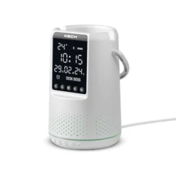 Desk Boss - White - Bluetooth Speaker, Phone Holder with Digital Clock