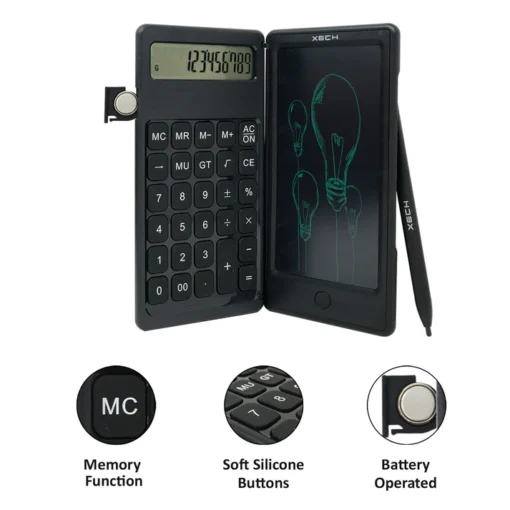 Digifold - 2 In 1 LCD E-Writer with 12 Digit Calculator 3 Digi Fold