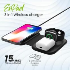 EVM Black Enpad 3 in 1 Wireless Charging Station EK10190 8 EVM Black Enpad 3 in 1 Wireless Charging Station EK10190