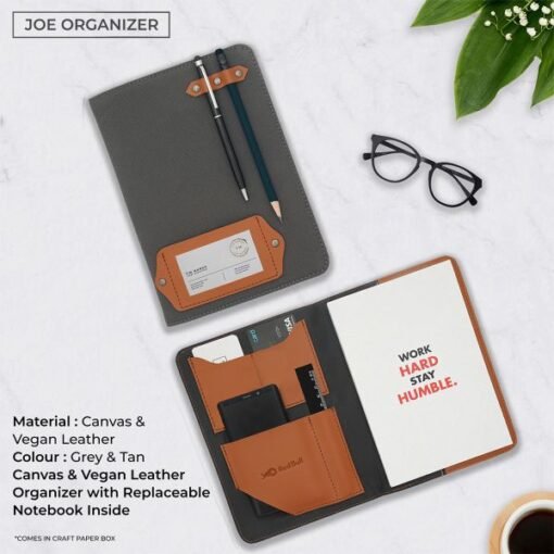 Joe Vegan Leather Organizer 6 Joe Vegan Leather Organizer - Grey & Tan Brown