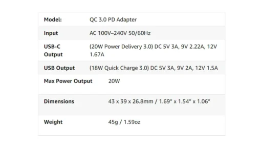 20W PDAdapter with Lightning Cable (White)