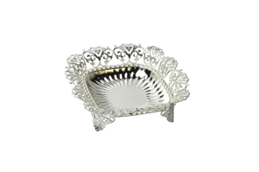 Square Wire Motif Silver Bowl (Medium)