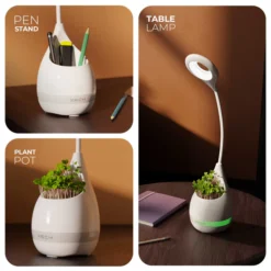 T2 Desk Lamp with Small Plant Holder / Pen Stand