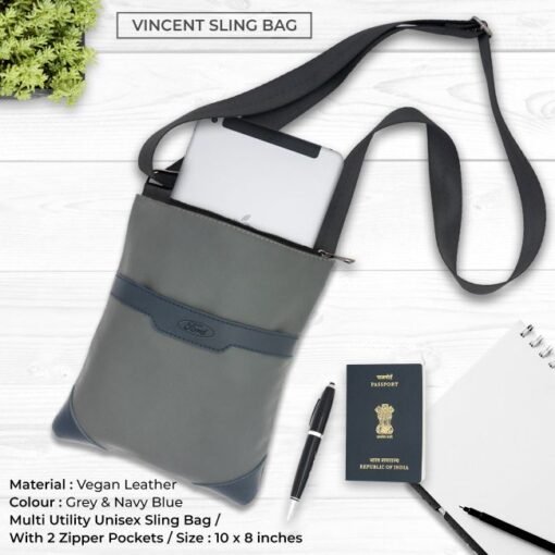 Multiutility Unisex Vincent Sling Bag 5 Multiutility Unisex Vincent Sling Bag Grey & Navy Blue