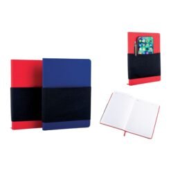 Pocket notebook with Fabric cover | Elastic full size pocket | A5 size | Hard bound cover | With memorandum & Bookmark ribbon| 80 gsm sheets | B111