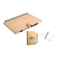 Wiro bamboo notebook cover with elastic band B121