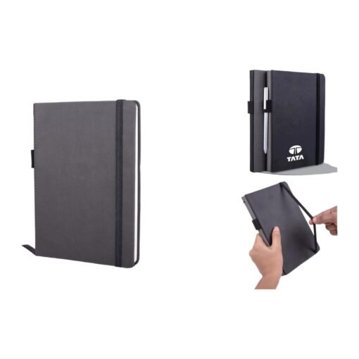 Alpha A5 notebook with Pen Slot | Two tone finish | With memorandum, Fastener & Bookmark ribbon B130