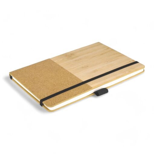 Bamboo cork notebook with Elastic Fastener B140