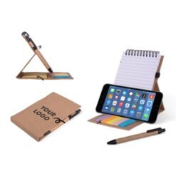 Folding writing pad with Sticky notes and Eco pen | Mobile stand function B143