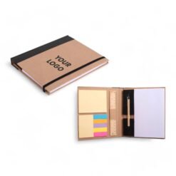 Eco Notebook with Eco Pen, Wooden Ruler and Sticky notes | Customizable notepad B144