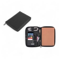 Omni Zippered Work folder with Notebook | Pockets for cards, phone, pen, cables, etc B146