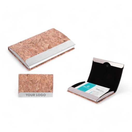 Stainless Steel Magnetic Visiting Card holder in Cork Material B151