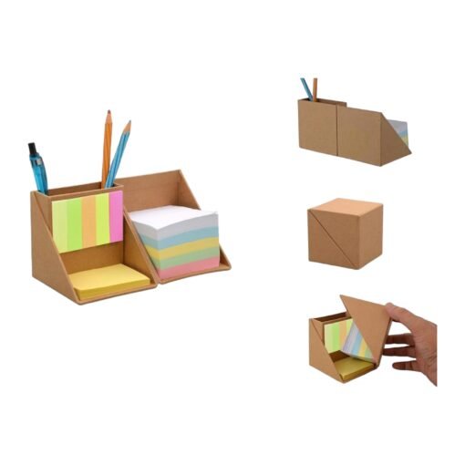 Folding paper cube (with memo pad and tumbler) B47