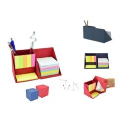 Folding paper cube in color (with memo pad and tumbler) B47C