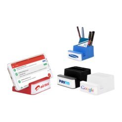 PowerGlow Mobile stand | With paper clip holder, visiting card holder and tumbler | Works on 2 x AA batteries - B81