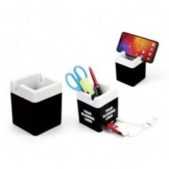 Power Glow USB hub with tumbler and logo highlight | 3 USB ports | with mobile stand - C106