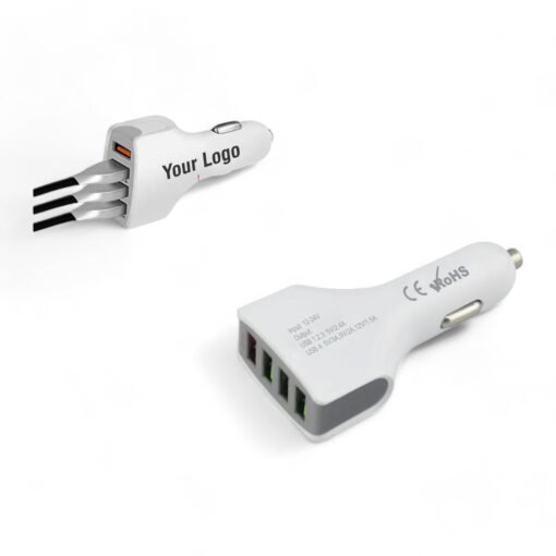 Fast car charger with 4 USB ports | 18W QC3.0+2. 4A 12W C154