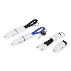 Car charger with keychain and charging cable (dual side iOS & Android) C81