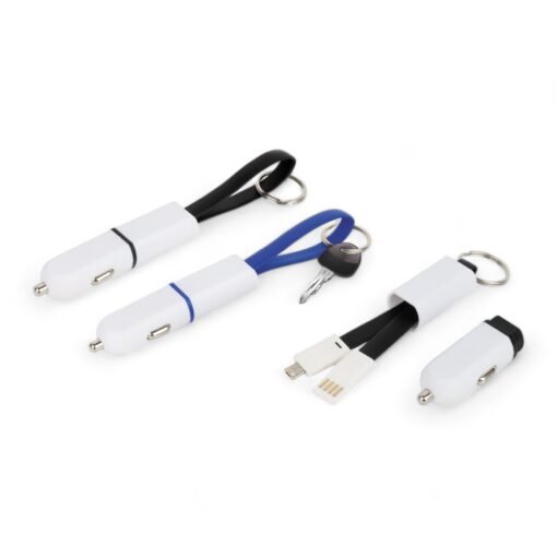 Car charger with keychain and charging cable (dual side iOS & Android) C81