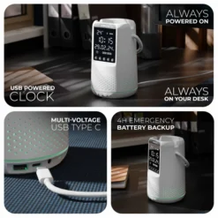 Desk Boss - White - Bluetooth Speaker, Phone Holder with Digital Clock 11 Desk Boss - White - Bluetooth Speaker, Phone Holder with Digital Clock