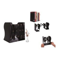 Expandable Desktop Book Stand | Adjustable Book Organizer & Bookend | Sturdy Metal body rack | 2 middle partitions for support E318