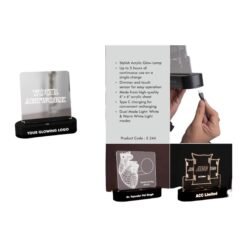 Acrylic Glow Lamp - Rechargeable| 1200 mAh battery| White & Warm white light| Dimmer & Touch Sensor| 6 x 6" Acrylic sheet| Type C charging| E344