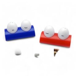 Egg shaped salt & pepper shaker set with stand E91