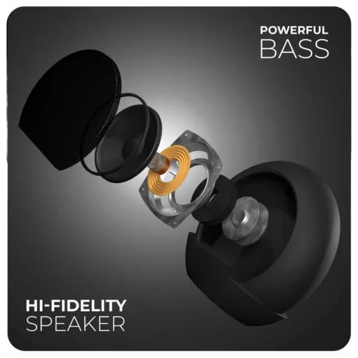 Ellipse - Black- 5W Bluetooth Speaker, Digital Clock with Alarm