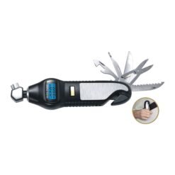 Digital tyre pressure gauge with 7 emergency tools G18