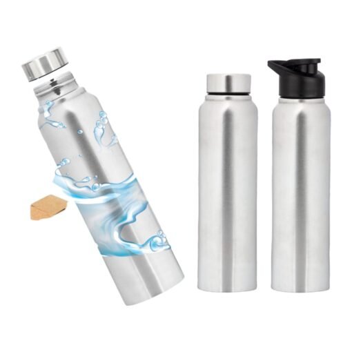 Straight steel bottle Natural | Capacity 750ml approx H202