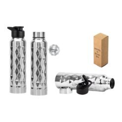 Prism steel bottle Natural | Capacity 1L approx H204