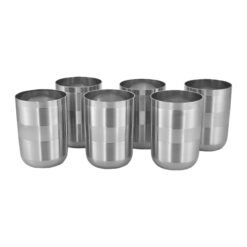 Premium Stainless steel glass set of 6 | Textured body H206