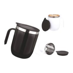 Oxford: Stainless Steel Double wall Coffee mug with Round handle | Leak Proof | Capacity 460ml approx H228