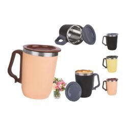 Foggy+ Stainless Steel coffee mug with Carabiner Handle | Leak Proof Cap | Capacity 350ml approx H252