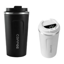 Cafe Mate Pro: Stainless Steel Vacuum coffee mug with Temperature Display | Premium Flip top locking cap | Capacity 510ml approx H278