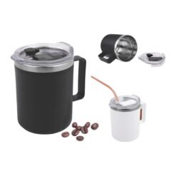 Oscar+: Large Insulated SS coffee mug with handle H287