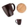 EcoBrew Mug with Lid : Coffee Fiber Eco Friendly Mug with Bamboo Lid | Capacity 300ml approx H288a 2 h288a