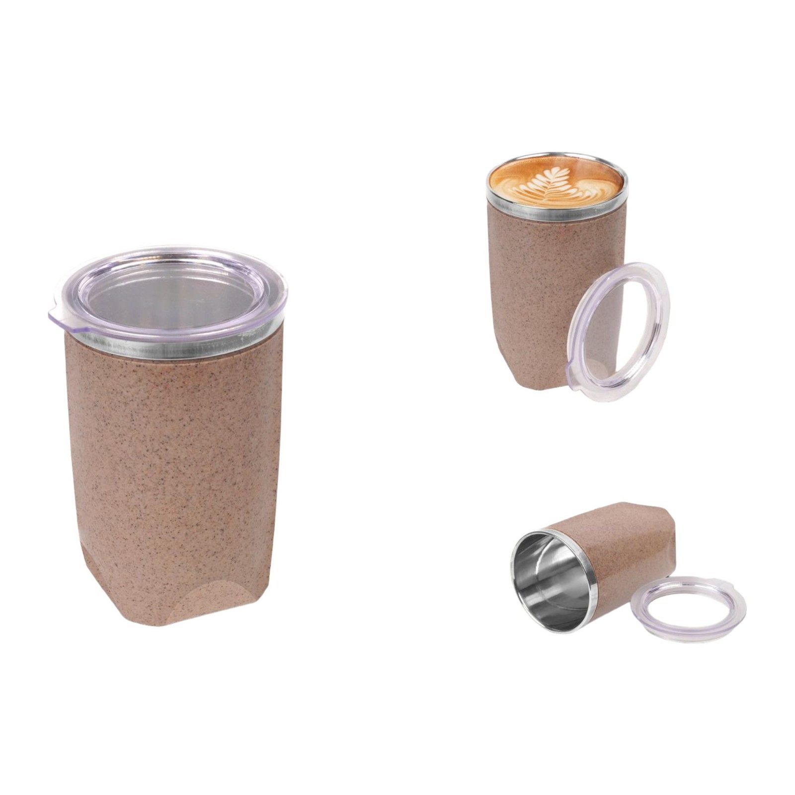 Sunset Eco: Bamboo Fiber Eco Friendly Mug with Stainless Steel Inside | Comes with Lid | Leak proof & BPA Free | Capacity 360 ml approx H289 3 Sunset Eco: Bamboo Fiber Eco Friendly Mug with Stainless Steel Inside | Comes with Lid | Leak proof & BPA Free | Capacity 360 ml approx H289