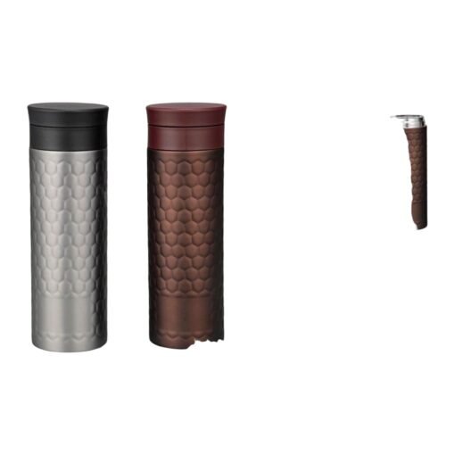 Vacuumized Tea/ Fruit infuser SS sipper in Honeycomb design (550 ml) - H98