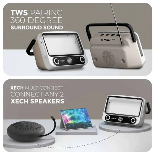 Tellivibe Max - Bluetooth Speaker with Retro Smartphone Holder