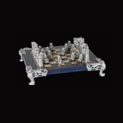 Antique Silver Chess Set