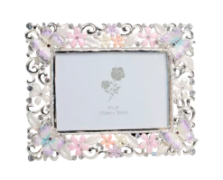Butterfly Enameled Crystal Photo Frame