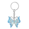 Butterfly Enameled Silver Keychain