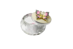 Crystal Butterfly Enameled Jewelry Box (Small)